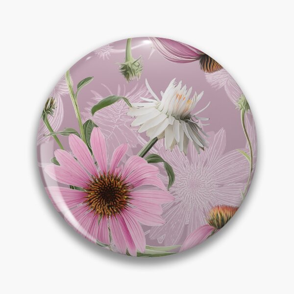 Item preview, Echinacea Cone Flower Pattern with Straw Flowers designed and sold by cozycaroline.