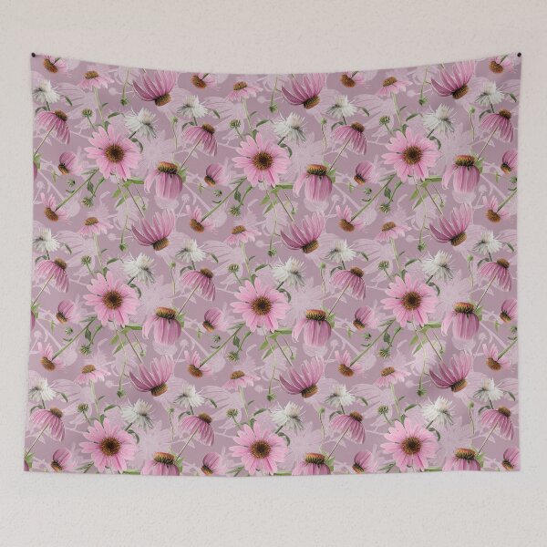 Item preview, Echinacea Cone Flower Pattern with Straw Flowers designed and sold by cozycaroline.