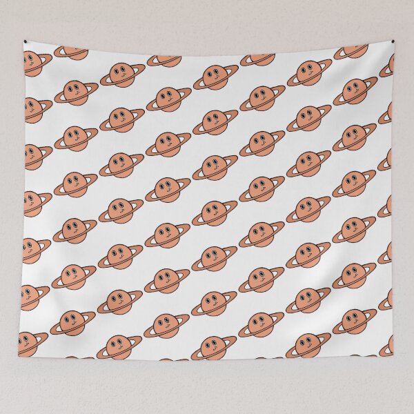 Item preview, Minimalistic And Happy Orange Saturn Planet In Space Galaxy designed and sold by Barolina.