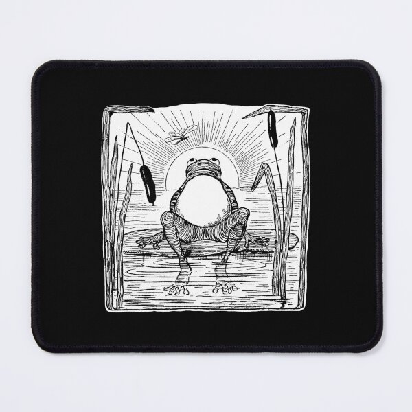 Item preview, Cute Cottagecore Frog Lover: Emo Vintage Illustration with Frogge, Dragonfly and Lilypad Pond, Lonely Froggy Naturecore and Botanical Meadowcore Lake Theme designed and sold by MinistryOfFrogs.