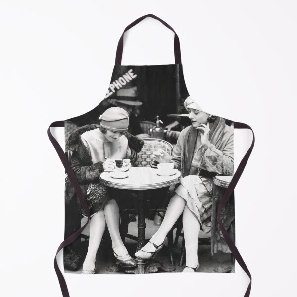 Item preview, Flappers at Cafe, Black and White Vintage Art designed and sold by modernretro.