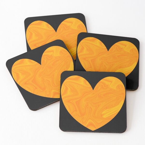 Item preview, Yellow & Orange Liquid Swirl Heart designed and sold by rainestore.