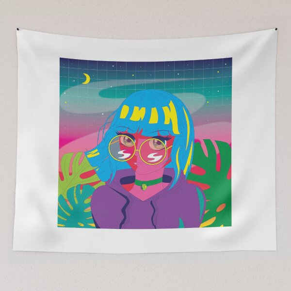 Artikelvorschau, Pop Art Neonfarbenes Anime-Mädchen mit rosafarbener Sonnenbrille entworfen und verkauft von KarlieDesign.