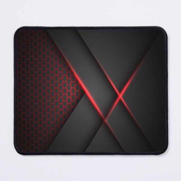 Item preview, Abstract Red Light Hexagonal Lines With Metallic Black Overlap Technology Futuristic Modern Minimalist  designed and sold by WearWolfDesigns.