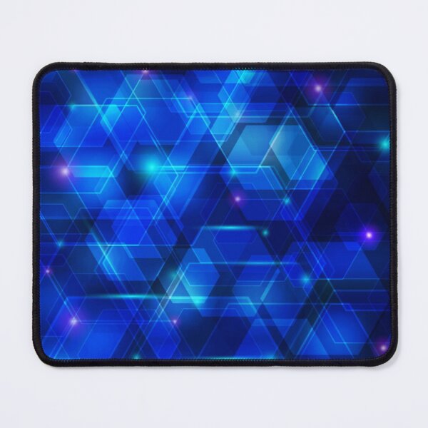 Item preview, Blue Techno Abstract Art Multi layer Hexagonal Shapes Contemporary Future Digital designed and sold by WearWolfDesigns.