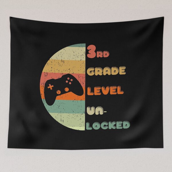 Item preview, Third Grade Level Unlocked - Controller on a Sunset Background - Gift for Daughter or Niece designed and sold by CactusFamily.