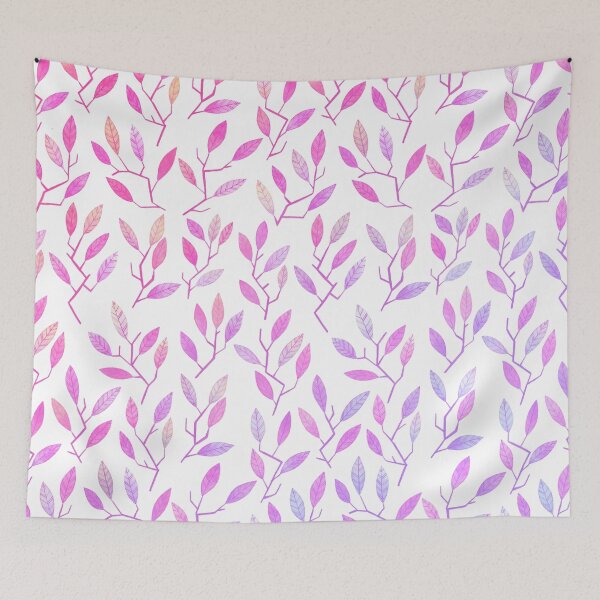 Item preview, Leafy Twigs - Hot Pink and Violet designed and sold by Marie Funseth.