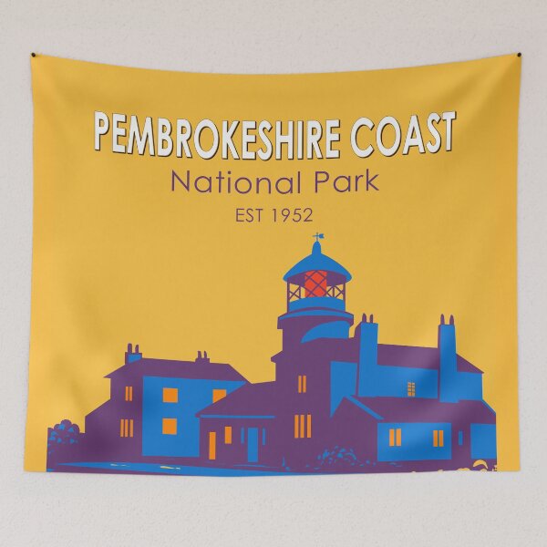 Item preview, Pembrokeshire Coast National Park Caldey Lighthouse Wales Vintage designed and sold by KrisSidDesigns.