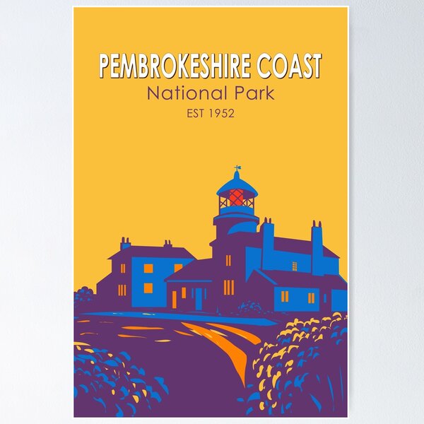 Item preview, Pembrokeshire Coast National Park Caldey Lighthouse Wales Vintage designed and sold by KrisSidDesigns.