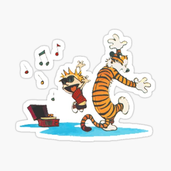 Calvin And Hobbes Dancing Sticker