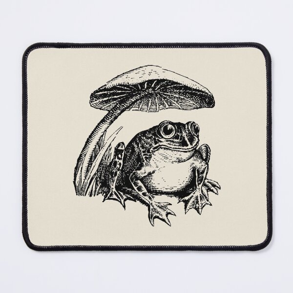 Item preview, Vintage Cottagecore Frog: Sad Toad Sitting Under Mushroom, Emo Goblincore designed and sold by MinistryOfFrogs.