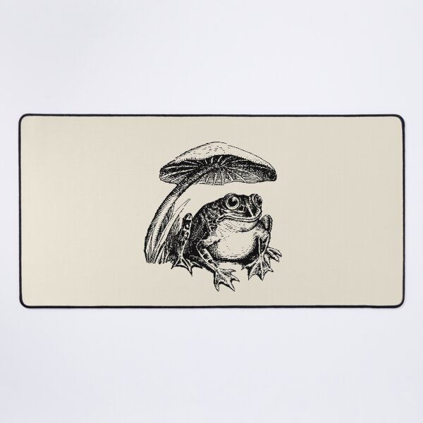 Item preview, Vintage Cottagecore Frog: Sad Toad Sitting Under Mushroom, Emo Goblincore designed and sold by MinistryOfFrogs.