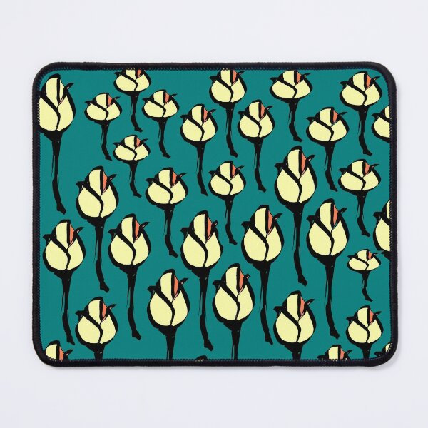Field of yellow roses green background  Mouse Pad