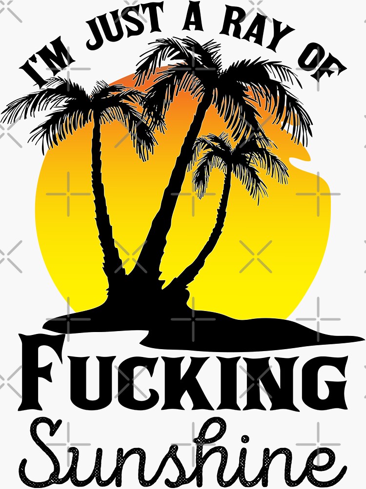 Vintage Im Just A Ray Of Fucking Sunshine Funny Sarcastic Sticker For Sale By Bachari Redbubble 