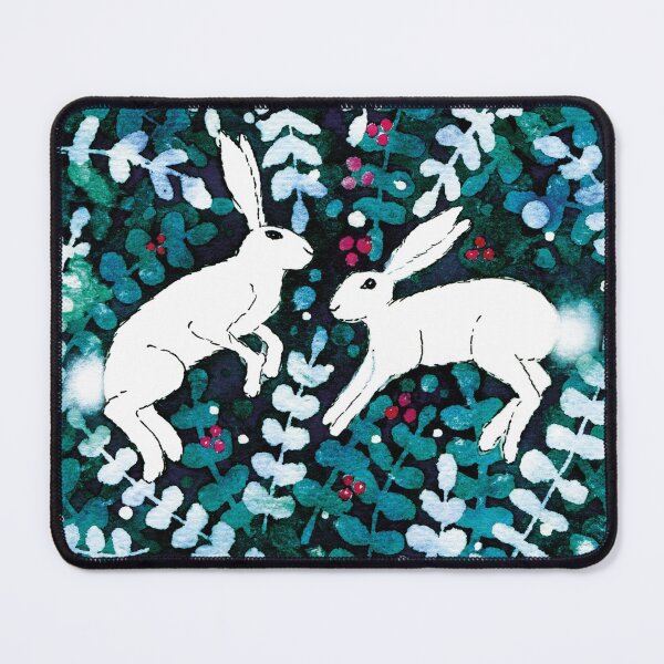 Item preview, Two White Rabbits Among Watercolor Greenery designed and sold by AlicjaCurioseur.