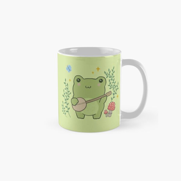 Frogs Drinking Tea Mushroom Cute Cottagecore Aesthetic Frog Mug - Teeruto