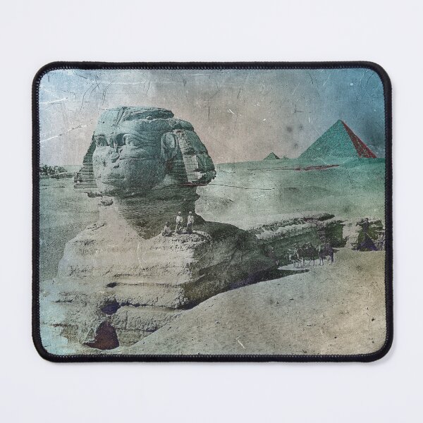 Item preview, Great Sphynx with Pyramid, Egypt - Distressed Retro Photograph designed and sold by Retro Art Factory.