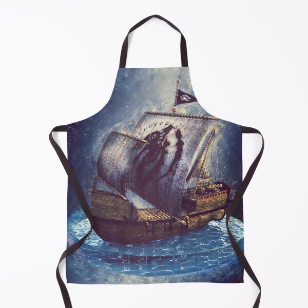 Item preview, Fantasy pirate sailin ship, starry night, sea, lightning, space designed and sold by Svitac.