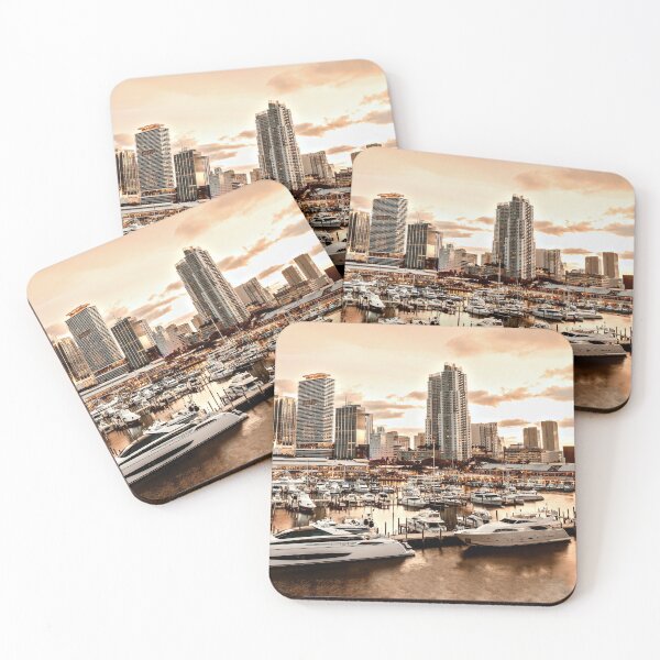 Item preview, Miami Beach Florida Sunset FL Skyline Marina designed and sold by Piper-Deals.