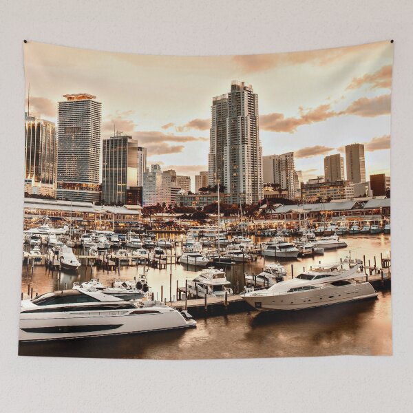 Item preview, Miami Beach Florida Sunset FL Skyline Marina designed and sold by Piper-Deals.
