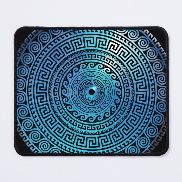 Item preview, Mati Evil Eye Glass Sky Blue Meandros Patterns designed and sold by Yiorgos Designs.