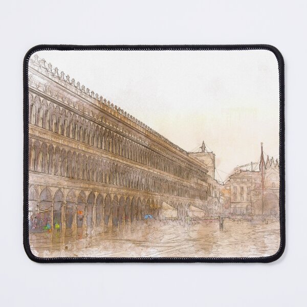 Item preview, Saint Marks Square (Piazza San Marco), Venice, Italy - Line and Wash Sketch designed and sold by Retro Art Factory.