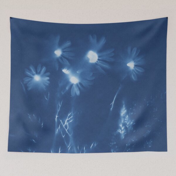 Item preview, Cyanotype Oxeye Daisies and Grasses designed and sold by LymphomaLass.