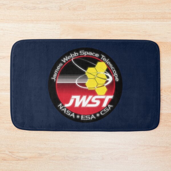 Item preview, JWST James Webb space telescope badge yellow twinkling designed and sold by SolidEarthArt.