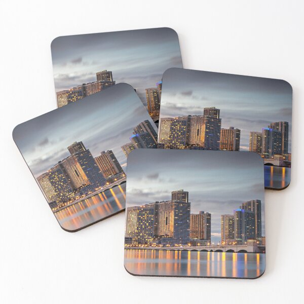 Item preview, Miami Beach Florida Sunset FL Skyline Grey designed and sold by Piper-Deals.
