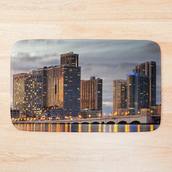 Artikelvorschau, Miami Beach Florida Sonnenuntergang FL Skyline Grau entworfen und verkauft von Piper-Deals.