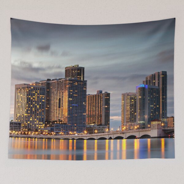 Item preview, Miami Beach Florida Sunset FL Skyline Grey designed and sold by Piper-Deals.