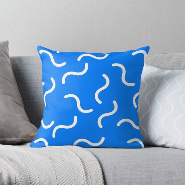DAVID HOCKNEY STYLE 80s SQUIGGLE PATTERN Throw Pillow