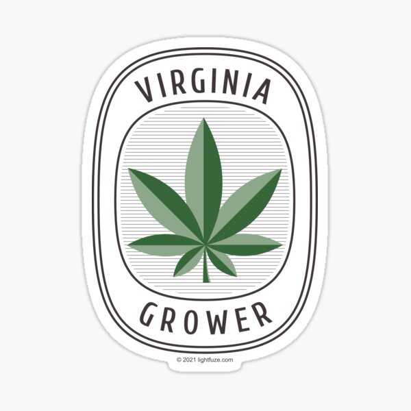 Virginia Cannabis Grower Retro Label Sticker
