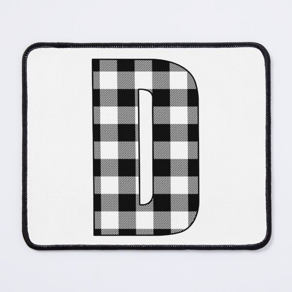 Item preview, Letter D Monogram Black and White Buffalo Plaid/Check designed and sold by Gsallicat.