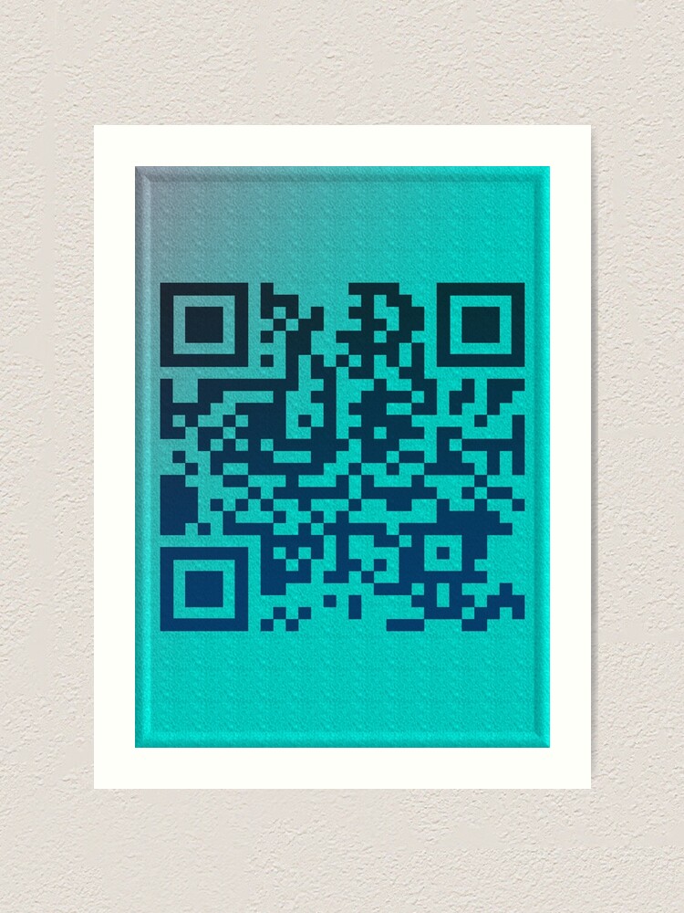 RICKROLL QR code 3d printed wall art decor gag gift funny sign