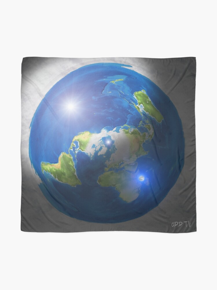Alternate view of Flat Earth with Sun, Moon & Polaris Scarf