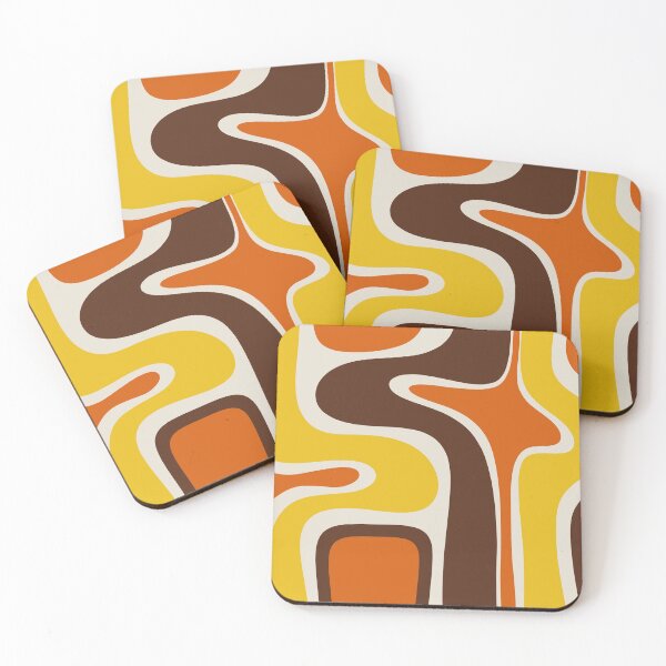 Item preview, Copacetic 70s Retro Abstract Pattern Mustard Yellow Orange Brown Beige designed and sold by kierkegaard.