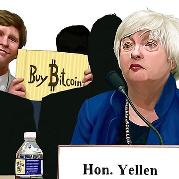 Artwork thumbnail, Bitcoin Meme Original Watercolor ft. Janet Yellen by spiffykings
