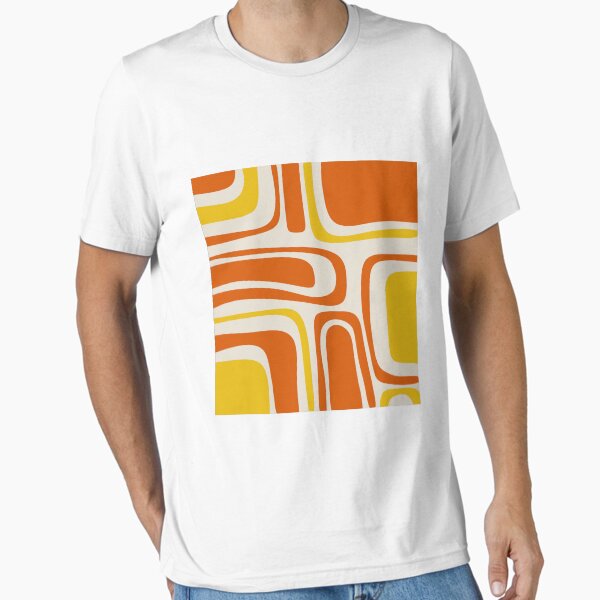 Artikel-Vorschau von Palm Springs Minimalistisches Mid-Century Modern Abstract in Orange-Senf-Gelb-Beige der 70er Jahre, designt und verkauft von kierkegaard.