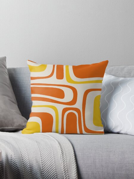 Aperçu de l'œuvre Palm Springs Minimalist Mid-Century Modern Abstract in 70s Orange Mustard Yellow Beige créée et vendue par kierkegaard.