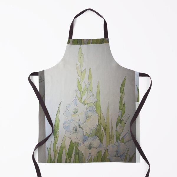 Item preview, White Gladioli watercolor painting designed and sold by esvb.