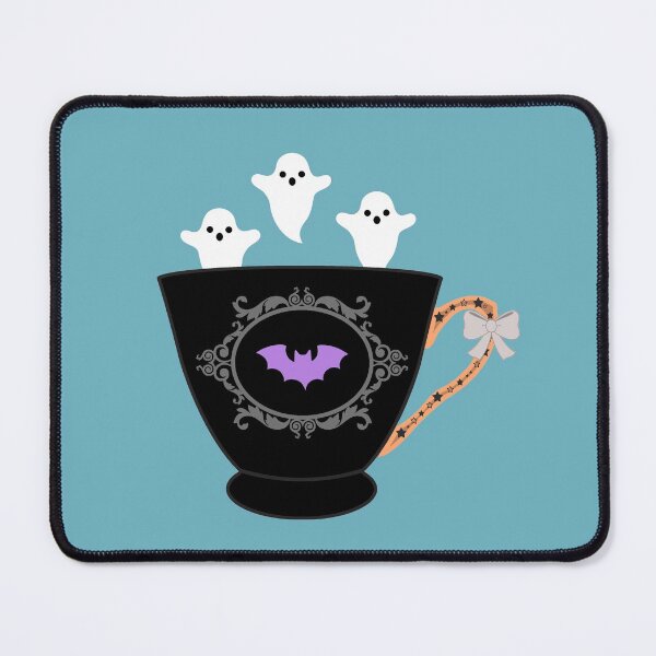 Item preview, Spoopy Sip - Halloween, Jack O'Lantern, Teacup, Ghost, Bat, Pumpkin, Holiday, Neon, Spot, of, Tea, Pastel, Orange, Blue, Purple designed and sold by CanisPicta.