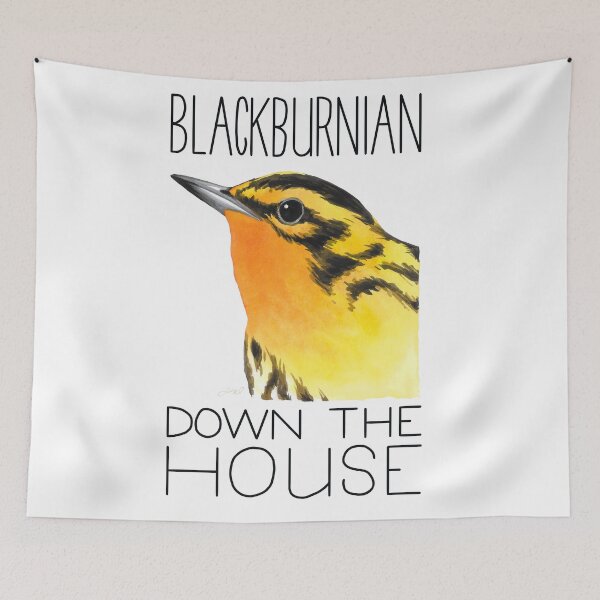 Item preview, Blackburnian Down the House (Blackburnian Warbler) designed and sold by LauraWolfArtist.