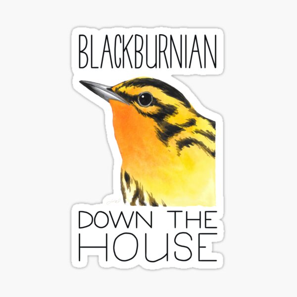 Item preview, Blackburnian Down the House (Blackburnian Warbler) designed and sold by LauraWolfArtist.