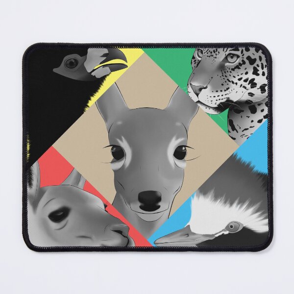 Item preview, Black and white animals in colorful shapes designed and sold by Diversity-illus.