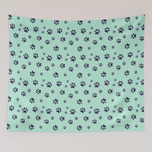 Item preview, Lindo patrón de impresión de pata de perro azul pastel designed and sold by PlanetPattern.