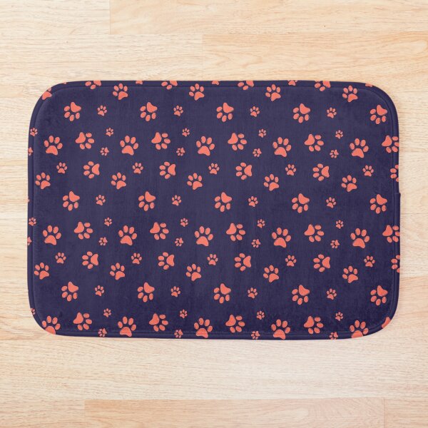 Item preview, Patrón de impresión de pata de perro lindo naranja púrpura designed and sold by PlanetPattern.