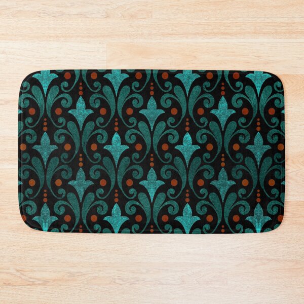 Item preview, Vintage Rich Deep Teal and Coppery Terracotta Pattern, rustic and worn by time designed and sold by Orianah.