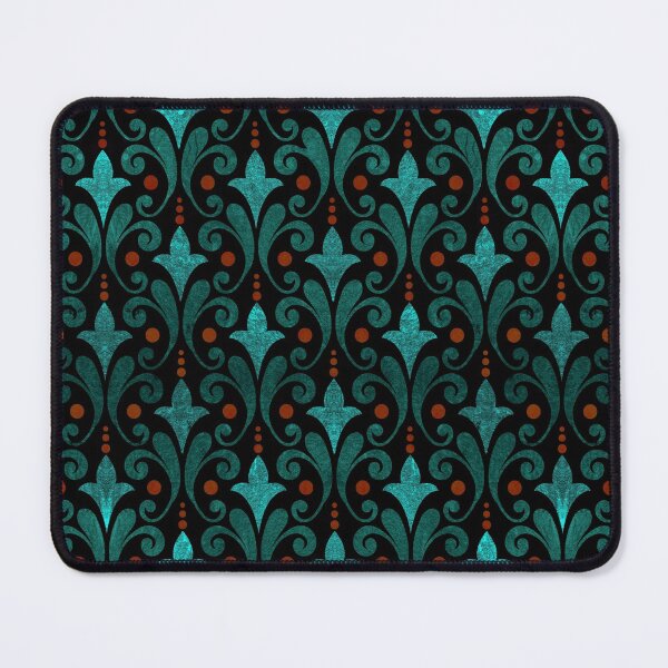 Item preview, Vintage Rich Deep Teal and Coppery Terracotta Pattern, rustic and worn by time designed and sold by Orianah.