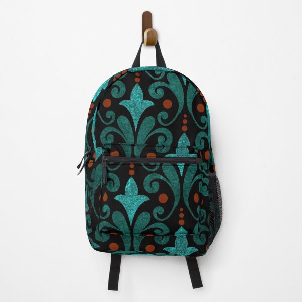 Item preview, Vintage Rich Deep Teal and Coppery Terracotta Pattern, rustic and worn by time designed and sold by Orianah.
